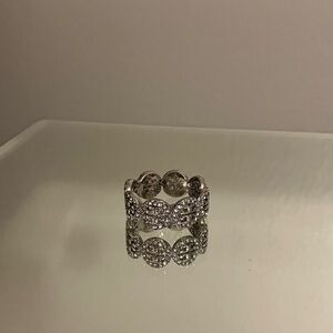 Tory Burch Silver Logo Ring size 6
